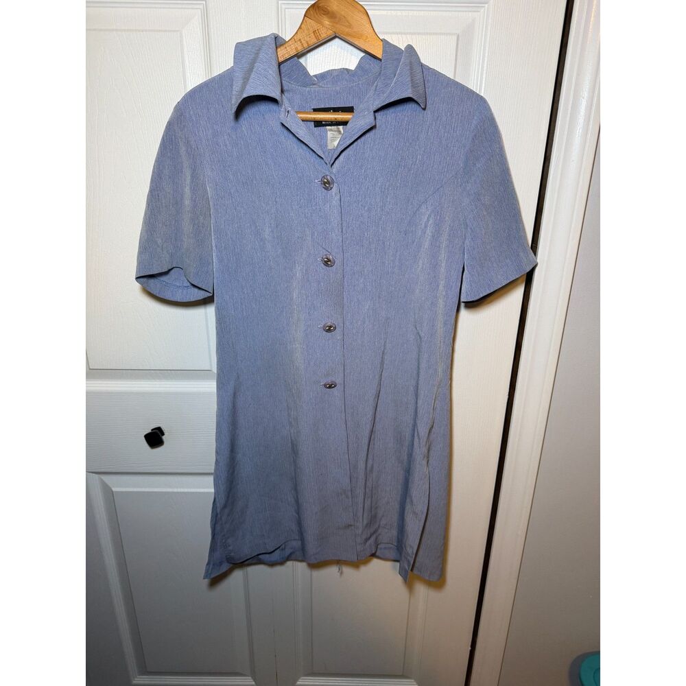 Chad's Place Blue Textured 2 Piece Skirt Suit Set Size 8 Made In USA